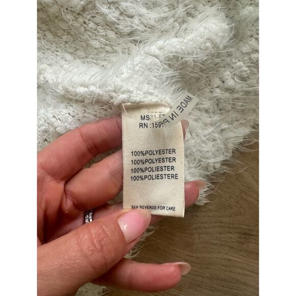 FRNCH Paris Anthropology Boucle Eyelash Cardigan Beige S/M - Picture 6 of 6